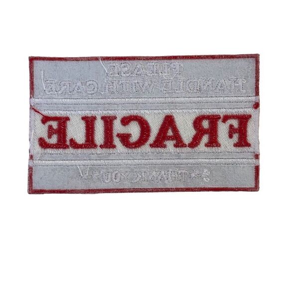 Fragile Handle With Care Embroidered Patch - Picture 4 of 4